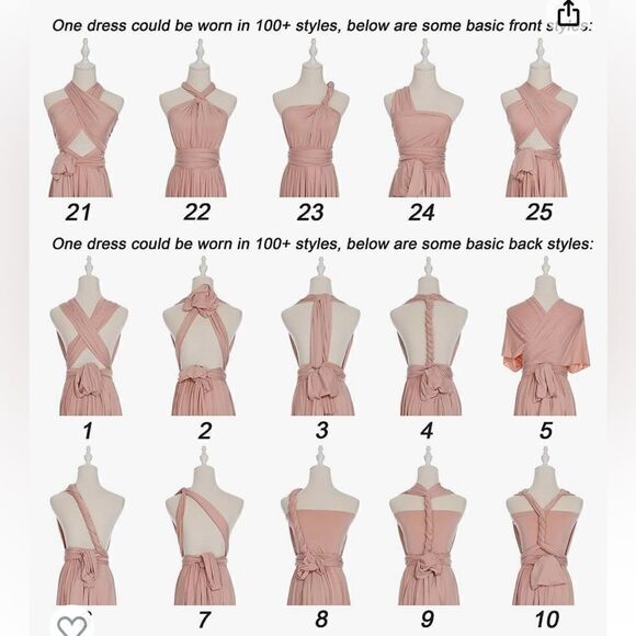 Infinity Bandeau Convertible Bridesmaid Dress Multiway Wrap Long Wedding Guest - Picture 11 of 14